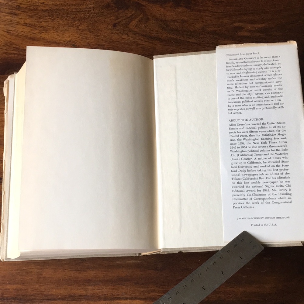 SIGNED Advise and Consent by Allen Drury Hardcover Book w/ Original Dust Jacket - Picture 8 of 16
